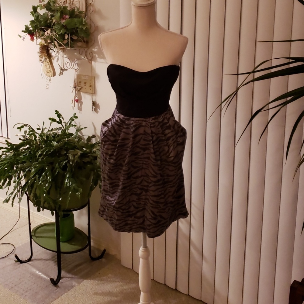 Lavender and black dress